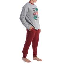 Kisses and Love Pijama Hombre Invierno Afelpado KL30225 - Gris claro-rojo - Ver 3