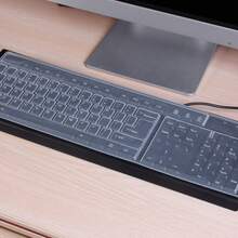 1 pieza Cubierta de teclado de silicona, protector de piel de teclado de computadora de escritorio transparente, se ajusta a teclados estándar de 104/107 teclas, protector de teclado a prueba de polvo y resistente al agua, adecuado para teclados con cable e inalámbricos, accesorio de computadora - Versión Universal - Ver 7