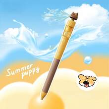 1/4/5支夏季小狗奢華動物風凝膠筆 時尚小狗造型水槍筆 矽膠套 ST筆尖 學校趣味 超可愛禮物 適合手帳、學校、辦公室文具 卡哇伊筆 男女通用 開學季 - MURA - 查看 5