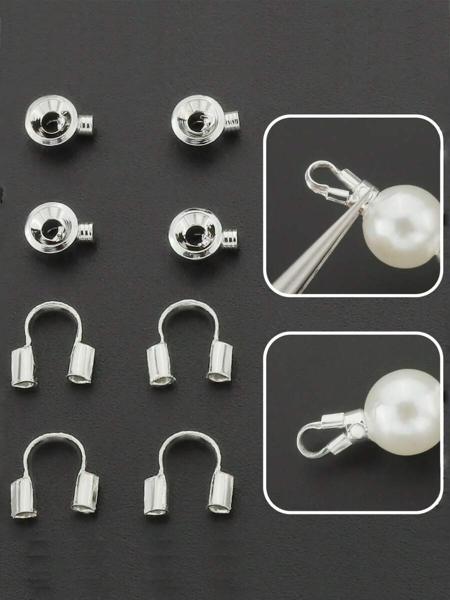 30/60/100pcs Jump Ring Set, Includes Gold-Plated Flat Positioning Buckles, U-Shaped Buckles, Bead Spacers, Metal Wire Connectors, Wire Clips
