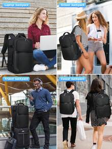 NEWHEY 17.3 吋筆電背包 40L 旅行背包 可登機行李筆電背包 - 黑色 - 查看 7