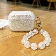 Drip Glue Glitter Laser Gradient Apple Pro Protective Case Apple 2/3/4/Pro3 Wireless Bluetooth Earphone Case + Bracelet - Silver - View 6