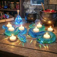 1個彈性3D蛇形矽膠模具，大號與小號，易脫模樹脂模具，適用於DIY藝術、家居裝飾、給蛇愛好者的禮物 - 乳白色/M碼 - 查看 2
