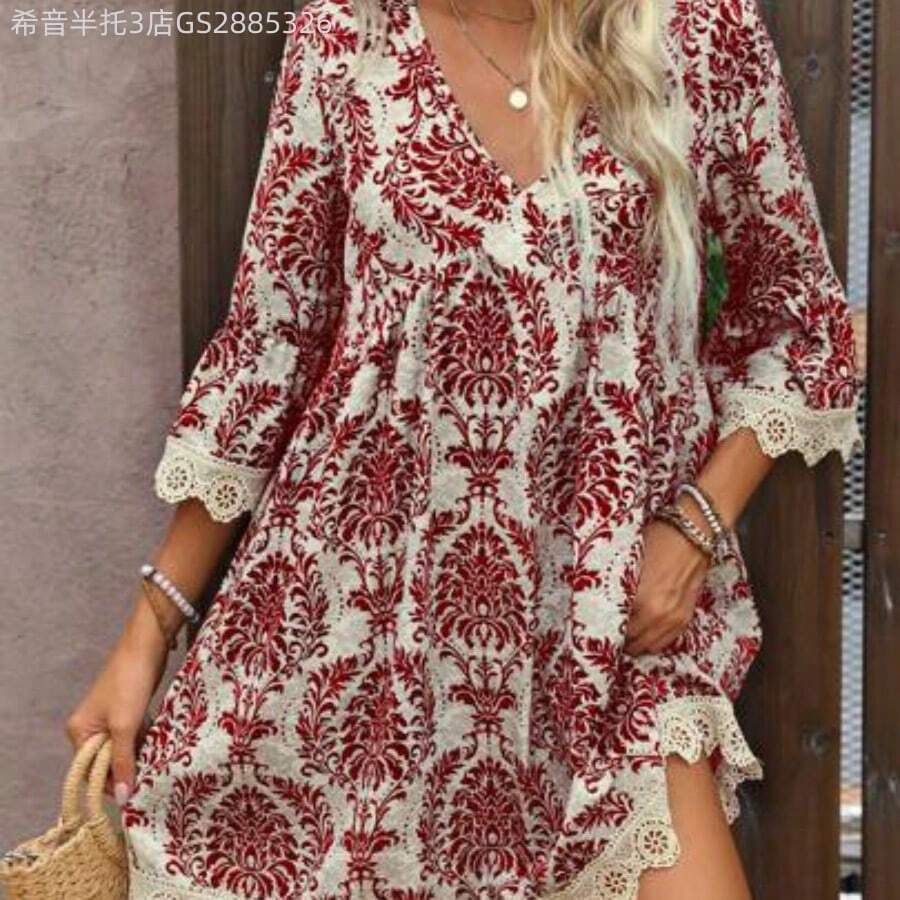 Women Midi Dresses - Rojo - View 1