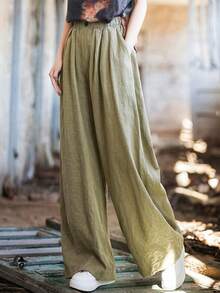 Women Pants - Beige - View 10