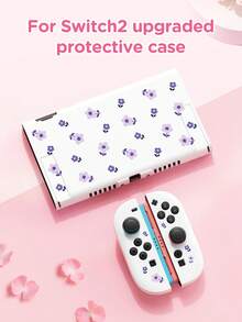 1pc Purple Daisy Flower Print Switch 2 (2025) Game Console Protective Case & Carrying Bag, Suitable For Switch 2/Switch OLED/Switch NS/Lite, New Switch 2 Gen Game Accessories, Best Gift For SWITCH Players - Multicolor - View 7