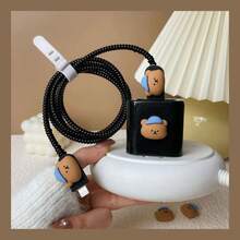 Protector de cable en forma de corazón con onda única degradada, previene roturas, compatible con cargador Apple de 18-20W - Multicolor - Ver 5