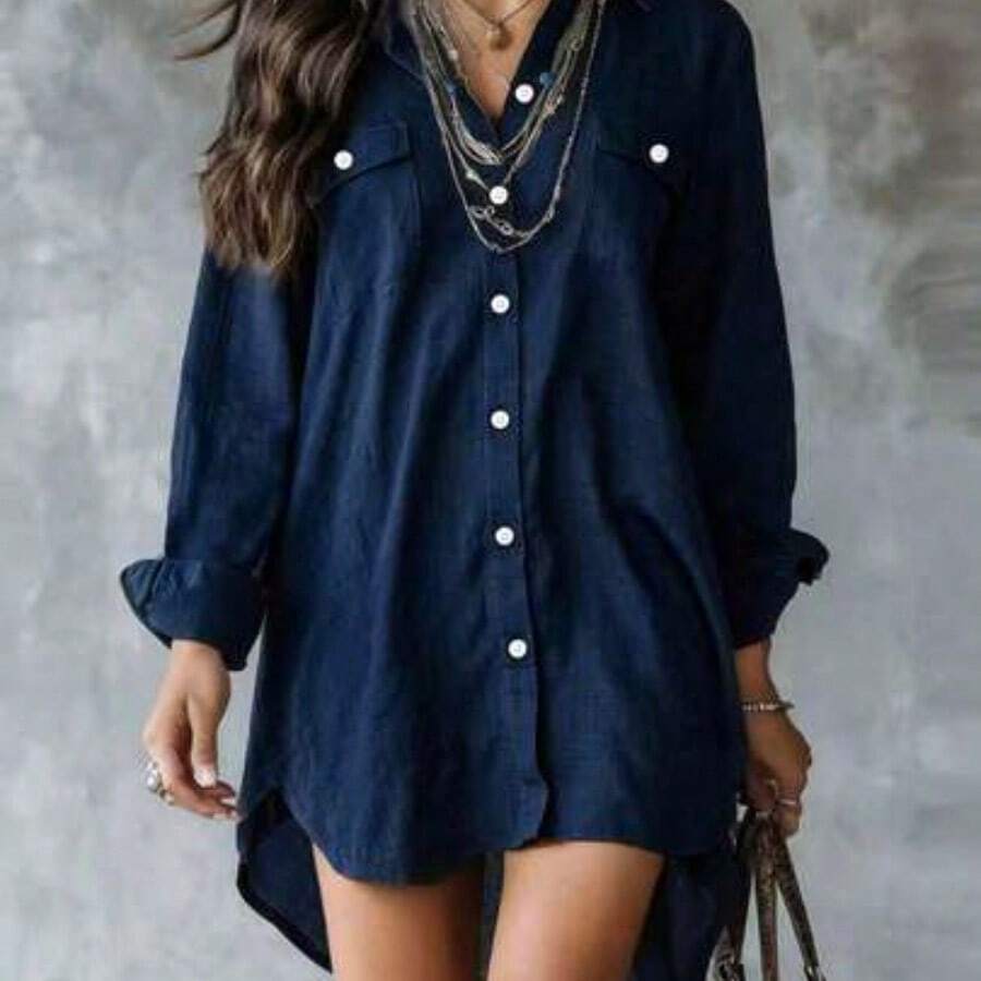 Women Blouses & Shirts - Royal Blue - View 1