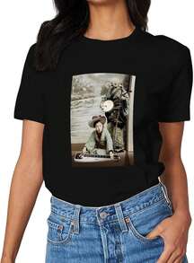 Women T-Shirts - Black - View 1