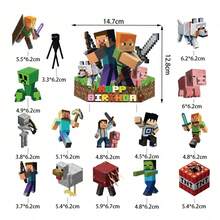 Hasbro Bộ 37 món trang trí bánh kem chủ đề thế giới khối Pixel, bộ banner và cờ trang trí tiệc, cờ treo và trang trí xoắn ốc làm phông nền tiệc sinh nhật ngày lễ - Nhiều màu - Xem 7