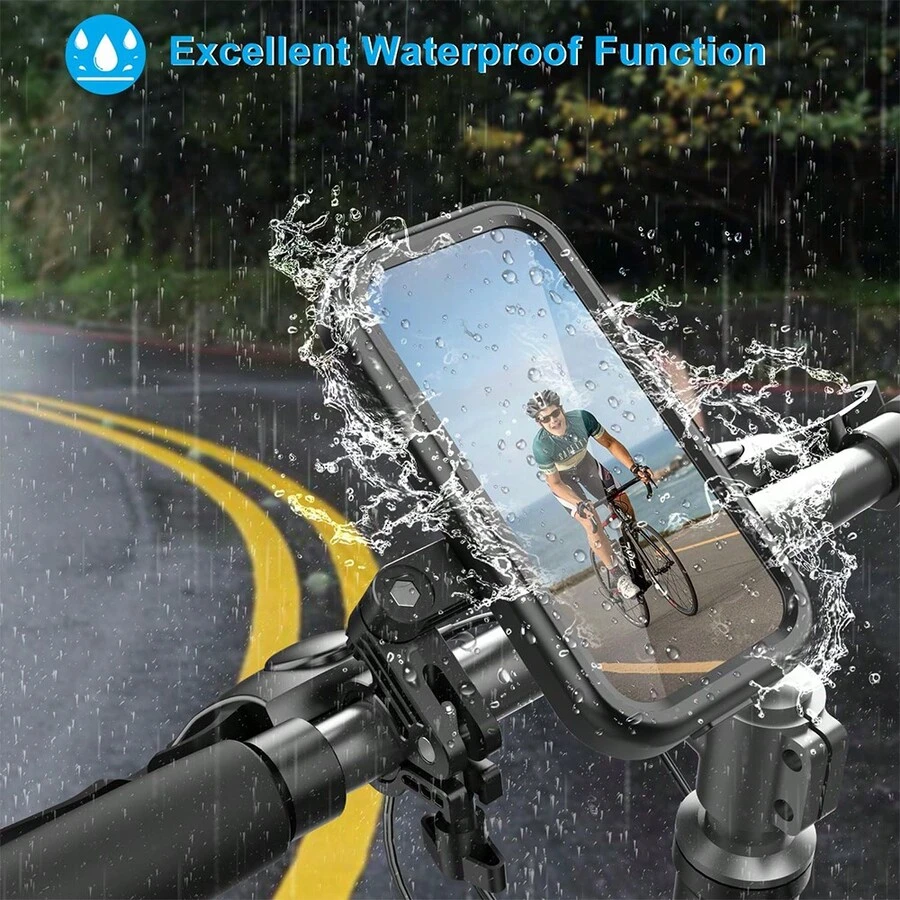 自行车全罩防水防雨罩，户外骑行导航车把手机支架，雨天必备 - 黑色 - 查看 1