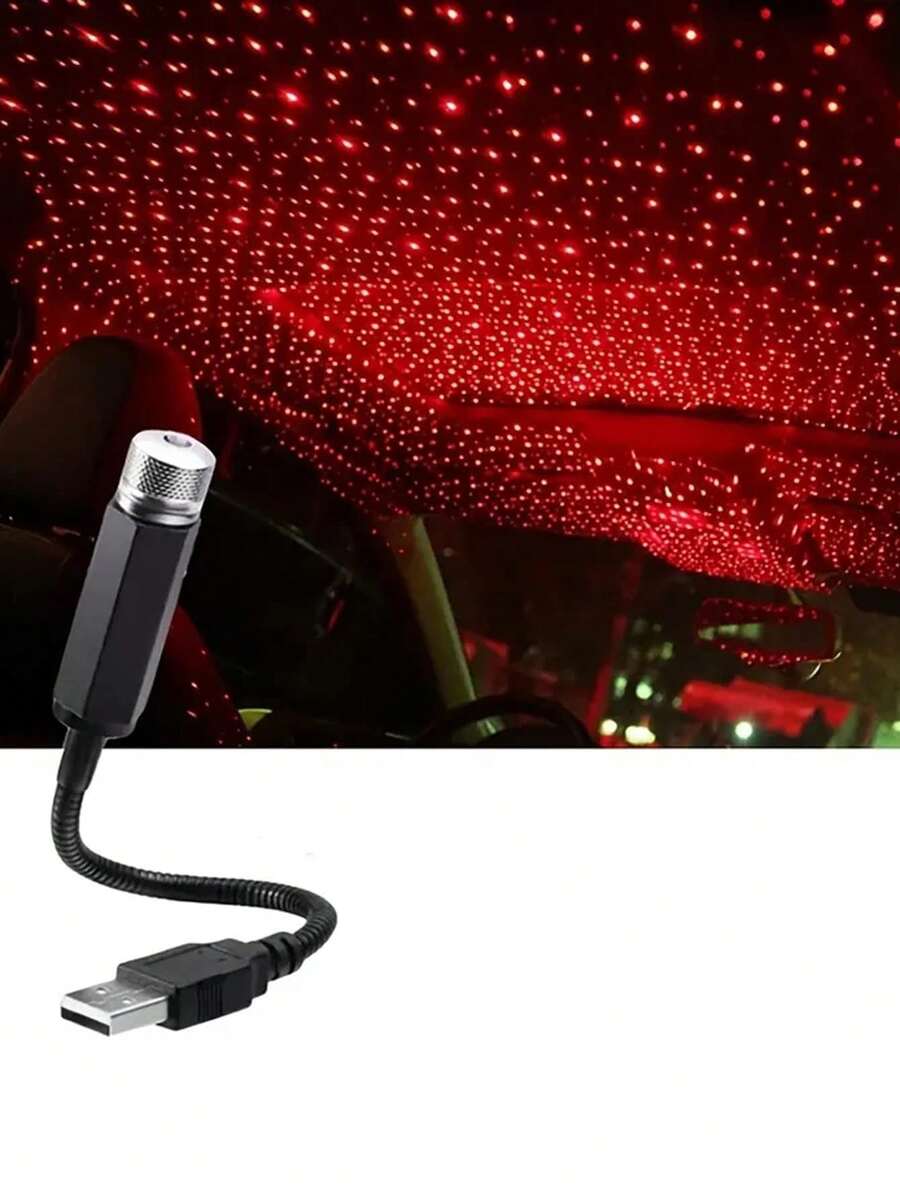 1 件 Usb 接口家居裝飾氣氛燈,節日派對用品,汽車星空氛圍燈 - 黑色 - 查看 1