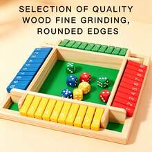 1 juego de mesa de madera, juego de caja con candado numerado del 1 al 12, juego de mesa portátil para fiesta, simple y divertido para el hogar, adecuado para juegos de mesa de adultos y regalo de Navidad - Multicolor - Ver 18