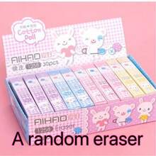 1 pieza Goma de borrar de color, goma de borrar rectangular larga, goma de borrar de estilo coreano color caramelo para estudiar - Multicolor - Ver 7