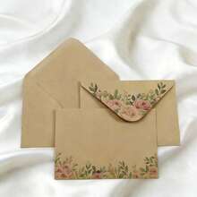 20/50pcs Kraft Paper Floral Envelopes And Colored Paper Set - Premium Wedding Valentine's Day Greeting Card Stationery - C - View 21