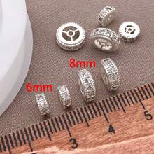 3 buah Manik-manik Spacer Kubik Zirkonia Kuningan Berlapis Emas 18K Bentuk Roda Rondelle, Manik-manik Longgar Rhinestone untuk Aksesoris Pembuatan Perhiasan DIY - MultiWarna - View 5