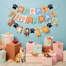 1套狗狗生日橫幅與花環裝飾，適用於寵物派對裝飾、生日派對場景用品 - 查看 6