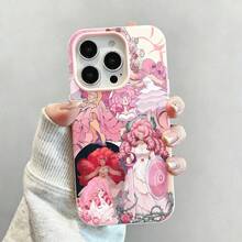 Tema floral de cuarzo rosa rosafunda de teléfono Fundas compatibles con ,Apple,VIVO,OPPO,,, y Honor.Fabricadas en silicona TPU,ofrecen protección contra golpes y caídas.correa para celular - Rosa - Ver 3