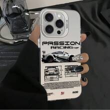 Sporty Car-Shaped Cell Phone Case With A Stylish, Impact-Resistant Design, Suitable For Multiple Models Such As The X, XR, XS Max And 11/12/13/14/15/16/17 Series With All Their Variants, Galaxy A And S Series Phones Of Different Generations, Moto E And G Series Devices, As Well As The Entire Poco And  Note Line. Made Of Comfortable, Lightweight Material, It Provides Complete Protection For Your Mobile Phone, Ideal For Personal And Everyday Use. - 白色 - 查看 1