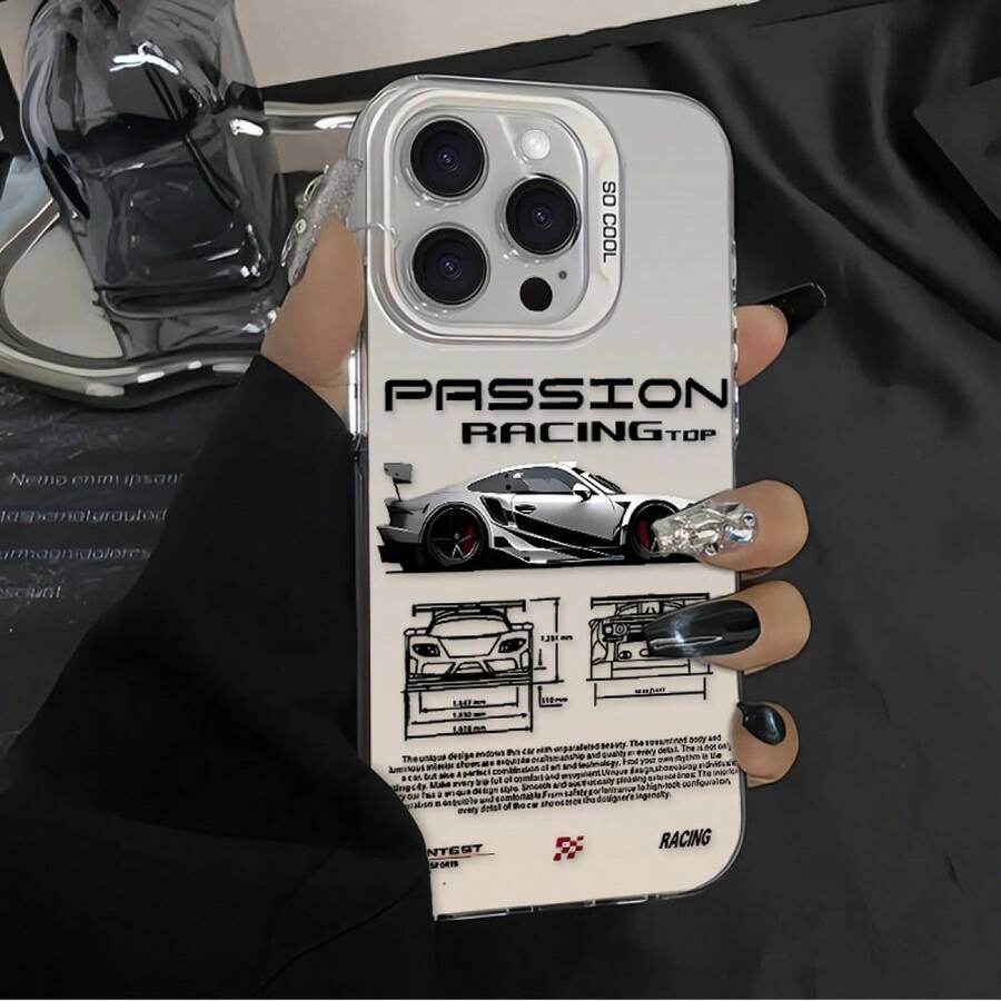 Sporty Car-Shaped Cell Phone Case With A Stylish, Impact-Resistant Design, Suitable For Multiple Models Such As The X, XR, XS Max And 11/12/13/14/15/16/17 Series With All Their Variants, Galaxy A And S Series Phones Of Different Generations, Moto E And G Series Devices, As Well As The Entire Poco And Note Line. Made Of Comfortable, Lightweight Material, It Provides Complete Protection For Your Mobile Phone, Ideal For Personal And Everyday Use. - 白色 - 查看 1