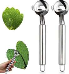 3/2/1 Piece Cactus Peeler Set - Stainless Steel Fruit And Vegetable Peeler, Digging Spoon, And Seed Remover - Easy To Use Kitchen Gadgets For Home And Restaurant # Potato Peeler, Pelador De Papas, Vegetable Peeler - Silver - View 8
