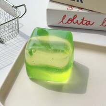 1 pieza Juguete antiestrés de cubo de hielo de maltosa de alta transparencia, juguete sensorial de descompresión cuadrado de alta calidad - Multicolor - Ver 9