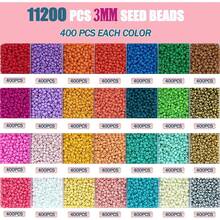 Euuztu LLchunyun 3mm Glass Seed Beads Bracelet,11200Pcs Small Beads Jewelry Making 28 Colors Friendship Bracelet Making Kit Adults Crafts - 6毫米亮光 - 查看 7