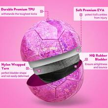Size 4 Glitter Pink Soccer Ball For Training Recreation Playing Outdoor Sports School Teen Youth Birthday Gift Accessories - 閃亮粉紅色 - 查看 4