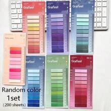 200pcs Colorful PET Sticky Notes, Writeable & Repositionable Translucent Bookmarks, Self-Adhesive Page Markers, Suitable For Files & Indexing School Supplies - one-size - View 10