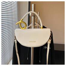 Bolso de Cuero Genuino para Mujer, Elegante Bolso de Mano y de Hombro para Oficina, Citas y Fiestas 2026, Casual, Gran Capacidad,  de Moda, Calidad, Bandolera, de un Solo Hombro, Estilo Saddle, Bolso de Axila para Mujer - Negro - Ver 8