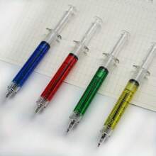 4 buah Pulpen Bentuk Suntik Kreatif - Warna Acak, Pulpen Desain Suntik Multi-Warna Lucu dan Unik, Hadiah Kreatif untuk Perawat dan Dokter, Cocok untuk Ulang Tahun, Pesta, dan Perlengkapan Sekolah - MultiWarna - View 9