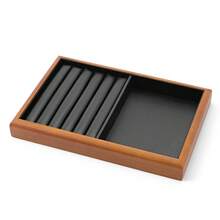Oirlv High-End Wood Flat Jewelry Tray Stackable Jewelry Drawer Organizer New Bracelet/Watch/Earrings Showcase Jewelry Holder Jewelry Store Display Props - PU Black - View 8