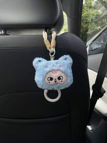 1pc Cute Cartoon Character Head Decor Car Seat Back Hook, Multifunctional Invisible Hanger For Car Seat Back, Car Interior Storage Hook, Car Decor & Storage Accessory - A - View 14
