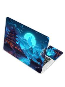 15-15.6 吋日式寺廟月夜美學風格筆電貼紙，2 件組防刮保護貼，新品上市 - 查看 7