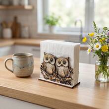 1Set Cute Cartoon Animal Wooden Napkin Holder. Cute Lamb Cow Owl Design Tissue Dispenser. Table Centerpiece For Living Room Cafe Kitchen Dinning Room. Kitchen Storage Organization Ornaments.Home Decor. - Multicolor - View 11
