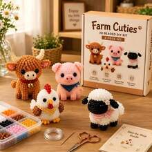3D Beaded Animal DIY Kit, Complete Beginner Craft Set With All Materials & Instructions, Fun Handmade Figurine Project , Home Decor & Gifts - I - 查看 7