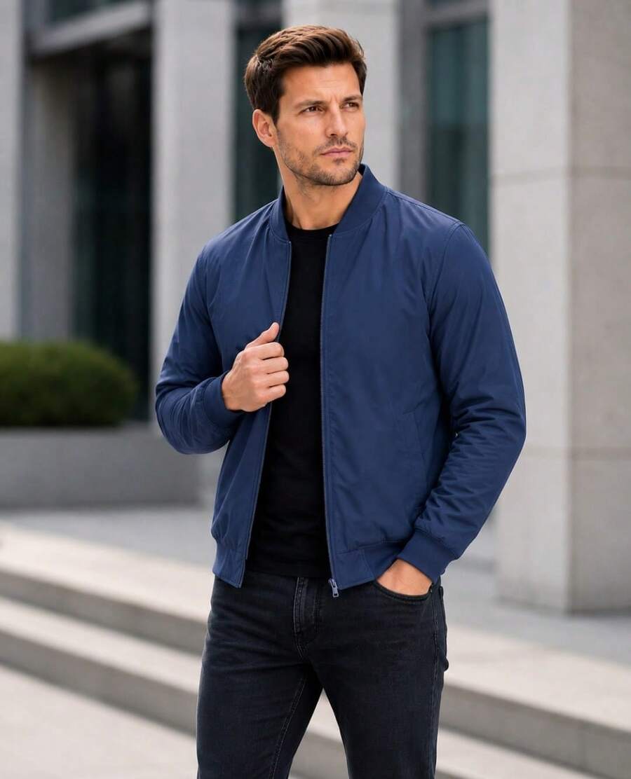 Bomber Style Premium Winter Casual - 藍色 - 查看 1