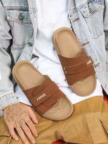 Adjustable Hook And Loop, Breathable, Shock-Absorbing, Soft And Comfortable Slippers For Men And Women, Suitable For Daily Wear And Play In Summer. - Classic Mocha Yellow - View 15