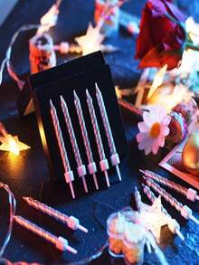 10pcs Glitter Spiral Candles - Birthday Party Decor, Colorful Asymmetrical Shape, Plastic Base Suitable For Halloween, Christmas, Thanksgiving, Indoor Holiday Candles, Cake & Home Decor, Birthday Candles, Festival Accessories, Glitter Effect, Durable Plastic Base - View 8