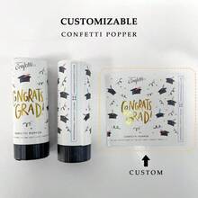 5pcs/1pc Graduation Confetti Popper Cannon Set, Gold & Black Graduation Party Confetti Shooter, Congrats Grad Celebration Supplies For Class Of 2026 Graduation Party Decorations, Graduation Gift - Multicolor - View 7