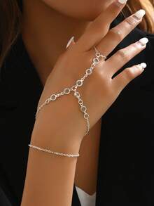 1pc Minimalist Luxury Round Full Finger Ring - Round - View 2