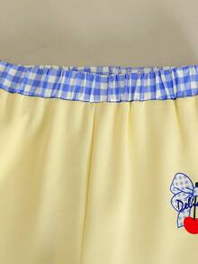 Girls Summer Sweet Style Textured Patchwork Camisole + Soft Knit Long Pants 2pcs Set, Suitable For Ins Style Daily Outing, Home, Casual, Vacation, Back To School - Yellow - View 8