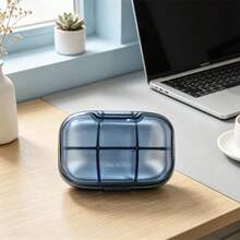 Caja de Medicinas Portátil Sellada - Fácil de Guardar en Bolsillos, Bolsos y Carteras, Esencial para Medicación Diaria y Viajes de Negocios, Caja de Almacenamiento de Medicinas con Diseño de Partición de 6 Compartimentos - Pastillero portátil de PP reforzado - Ver 9