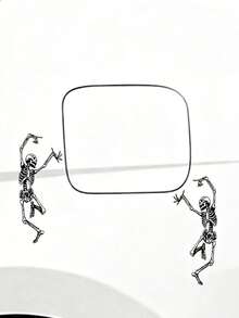 Dancing Skeleton Car Sticker, Funny Halloween Black Sticker, Waterproof Removable, Suitable For Car Gas Tank, Car Door, Motorcycle, Truck, Laptop, Party Supplies Decoration - A - View 6
