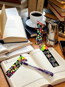 56pcs Cute Animal Shaped Scratch Bookmarks, Butterfly And Animal Face Scratch Bookmark Set (Includes Ribbon And Scratch Pen), Rainbow Effect, Back To School, Classroom Rewards And Reading Incentives, Suitable For Birthday Party Gifts And School Project DIY Crafts (Random Style Delivery) - Butterfly Animal Bookmarks - View 8