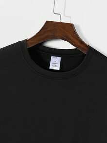 Camiseta de manga corta para hombre, estilo casual, con un estampado único de letras que dice Novio, Fiancado, Esposo, hecha de% fibra de poliéster, ligera con un peso de 180 gramos po - Negro - Ver 4