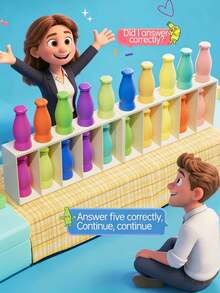 Memory Bottle Color Matching Game - Random Stickers - A Strategic Floor Game Suitable For Classroom Icebreakers And Family Entertainment, Can Improve Cognitive Abilities. Fun Group Party Game And Unique Christmas Gift. - Multicolor - View 4