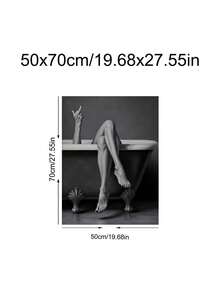 1件裝 Moody Legs In Tub 海報，叛逆藝術風格，性感閱讀女性海報，節慶禮物，適用於臥室、客廳、浴室，牆面藝術，牆面裝飾，家居裝飾，房間裝飾，帆布牆面藝術，海報，含框牆面藝術，可選框 - 1PCS - 查看 15