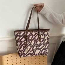 Bolso de cuero genuino de lujo, clásico y elegante, adecuado para uso diario y ceremonias. Nuevo bolso tote estampado versátil de verano 2026, bolso de jardín creativo y a la moda, bolso de hombro texturizado, bolso de mujer hecho a mano. - Café - Ver 1
