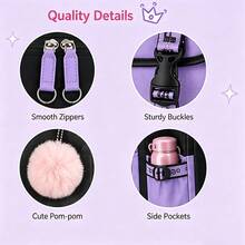 Cute Rabbit Pink Large Capacity Fashion Backpack, Travel Backpack, Lightweight And Stylish, Adjustable Shoulder Straps, Perfect Gift - Little Rabbit - View 5